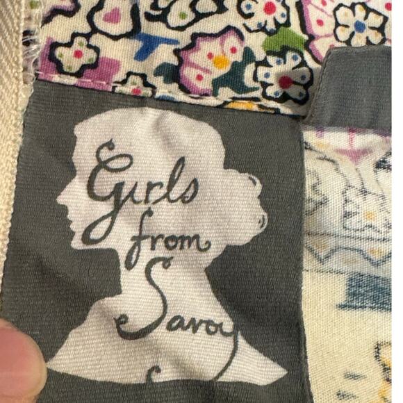 Anthropologie Girls from Savoy Swirled Paisley Strapless Dress Size 8 Fit Flare - Picture 2 of 13